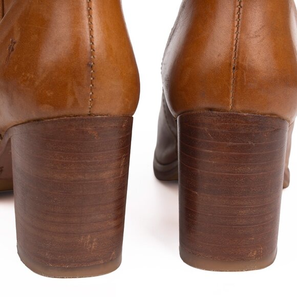 Frye Addie Tan Leather Inside Zip Booties Women's 6 B - Picture 12 of 15